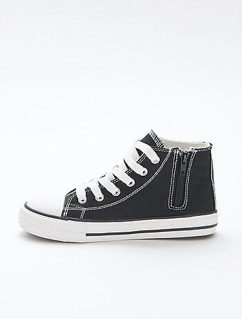 Zapatillas deportivas altas con cremallera en lona