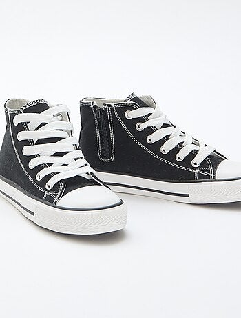 Zapatillas deportivas altas con cremallera en lona