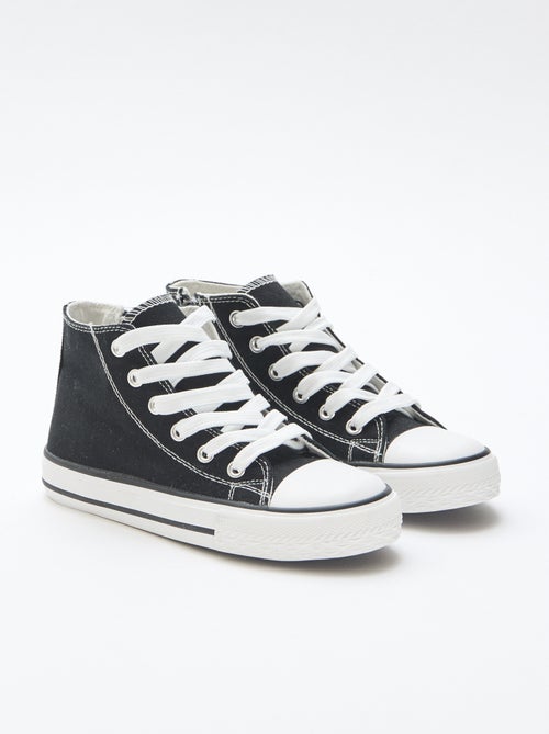 Zapatillas deportivas altas con cremallera en lona - Kiabi