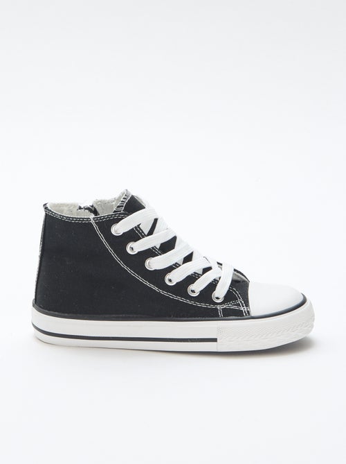 Zapatillas deportivas altas con cremallera en lona - Kiabi
