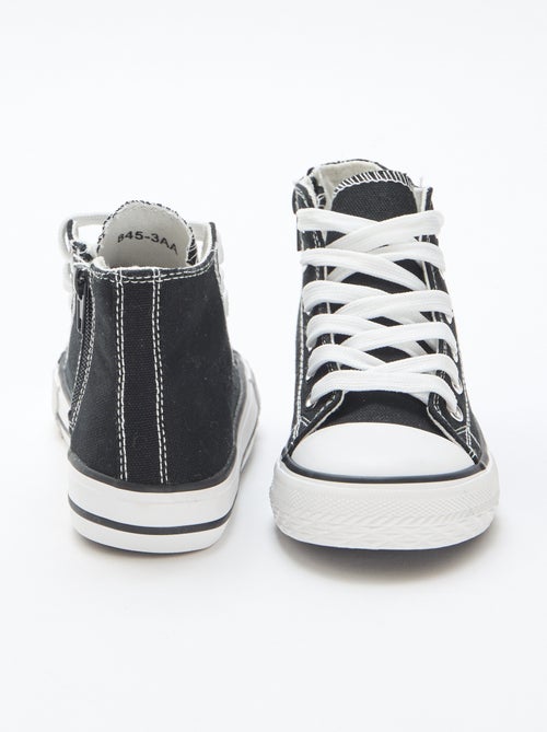 Zapatillas deportivas altas con cremallera en lona - Kiabi