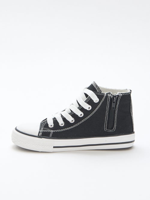 Zapatillas deportivas altas con cremallera en lona - Kiabi