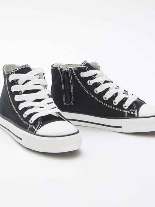 Zapatillas deportivas altas con cremallera en lona - Kiabi