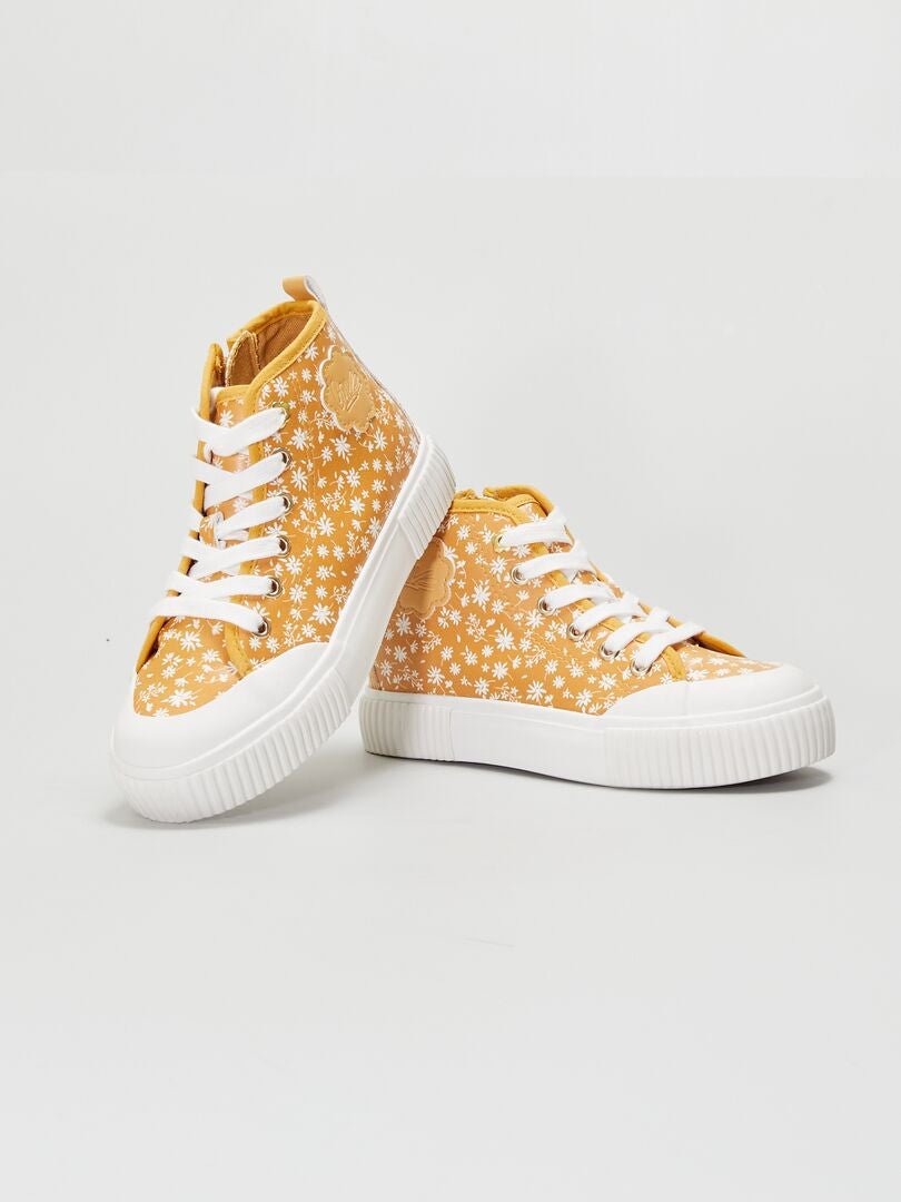 Zapatillas deportivas altas con motivo AMARILLO - Kiabi