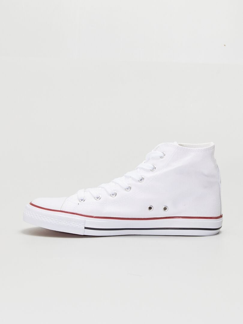 Zapatillas deportivas altas de tela blanco - Kiabi