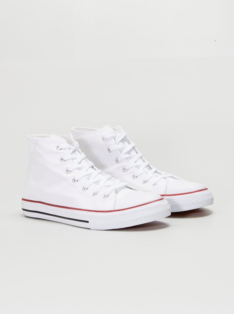 Zapatillas deportivas altas de tela blanco - Kiabi