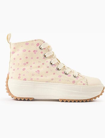 Zapatillas deportivas altas de tela con motivo floral
