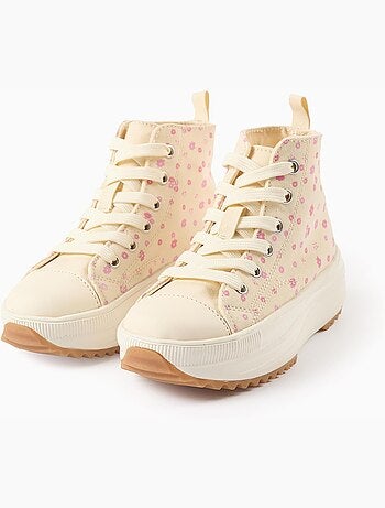 Zapatillas deportivas altas de tela con motivo floral