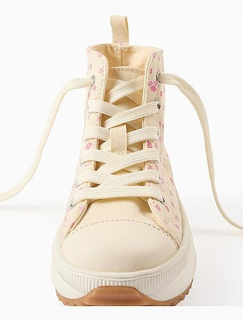 Zapatillas deportivas altas de tela con motivo floral