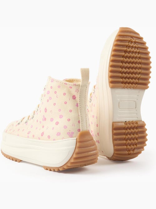 Zapatillas deportivas altas de tela con motivo floral - Kiabi