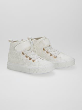 Zapatillas deportivas altas de tela de macramé