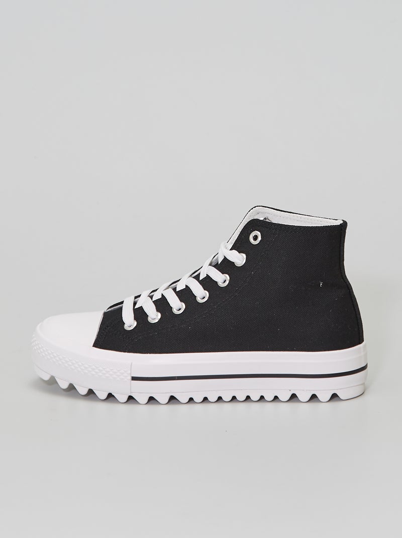 Zapatillas deportivas altas de tela negro - Kiabi