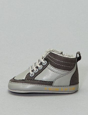 Zapatillas deportivas altas forradas con cordones - Kiabi