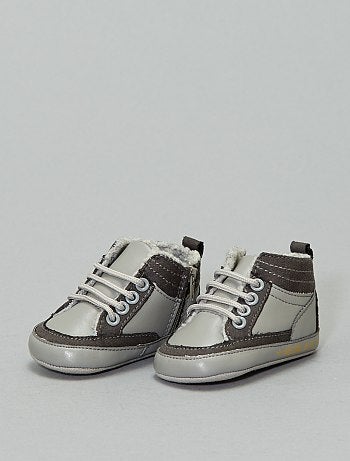 Zapatillas deportivas altas forradas con cordones - Kiabi