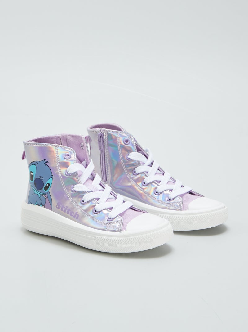 Zapatillas deportivas altas irisadas 'Stitch' blanco - Kiabi
