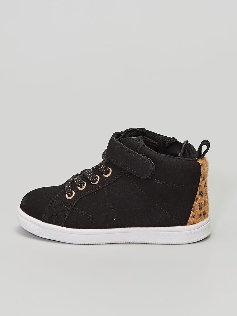Zapatillas deportivas altas 'leopardo' negro - Kiabi