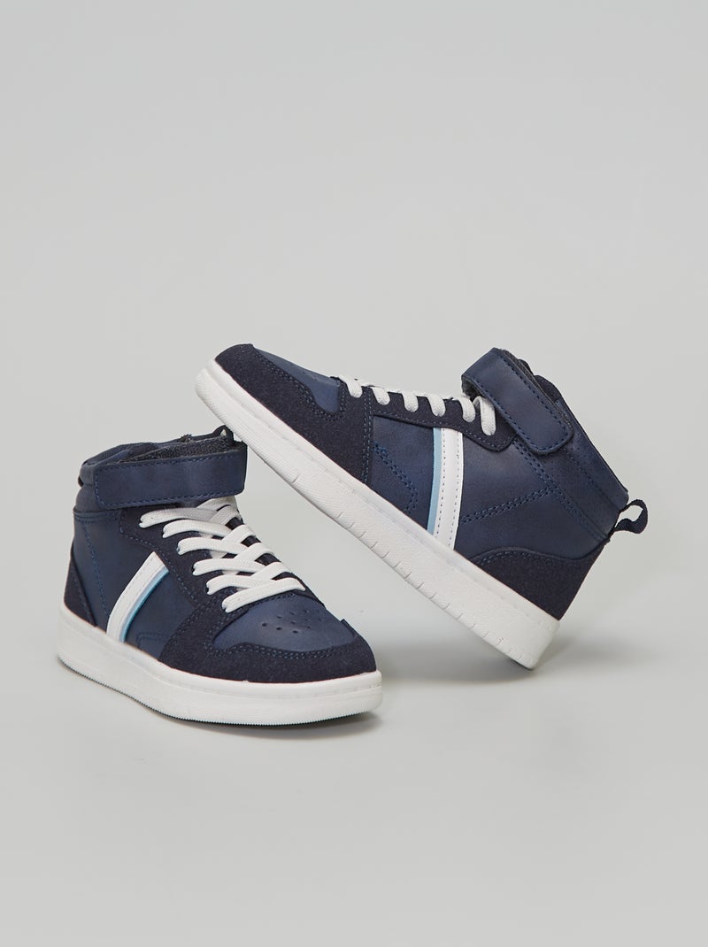 Zapatillas deportivas altas sintéticas azul navy - Kiabi