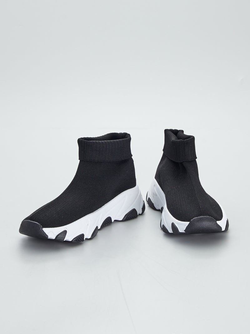 Zapatillas deportivas altas tipo calcetines NEGRO - Kiabi