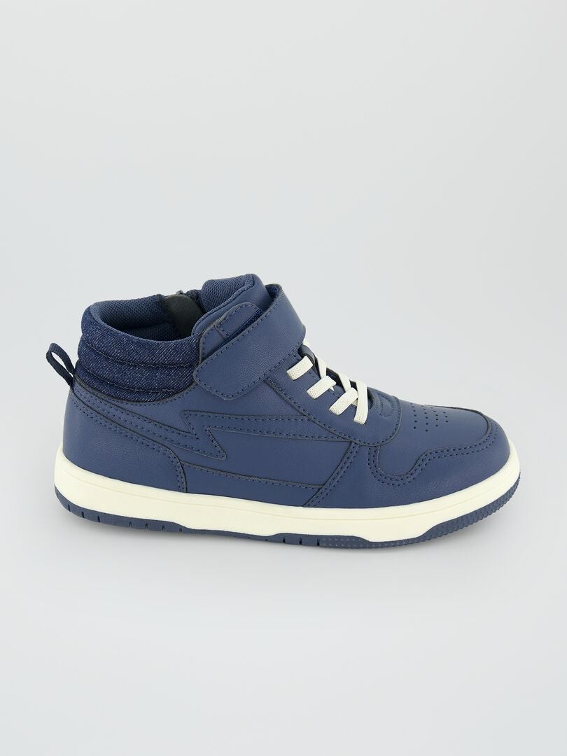Zapatillas deportivas altas tricolores azul oscuro - Kiabi