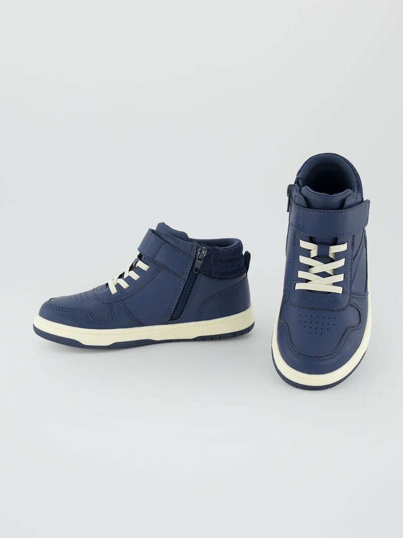 Zapatillas deportivas altas tricolores azul oscuro - Kiabi