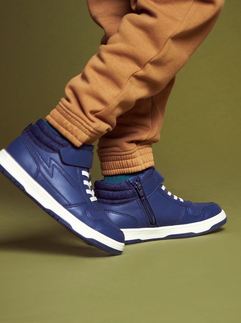 Zapatillas deportivas altas tricolores azul oscuro - Kiabi