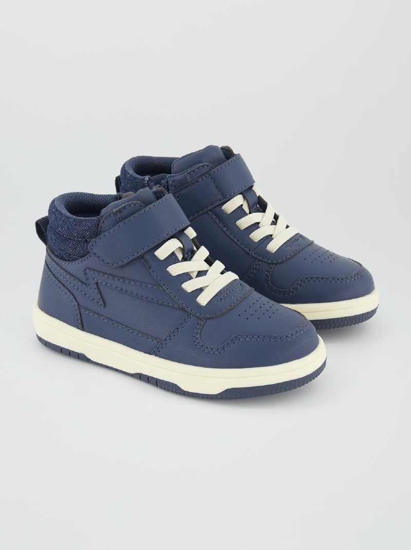 Zapatillas deportivas altas tricolores azul oscuro - Kiabi