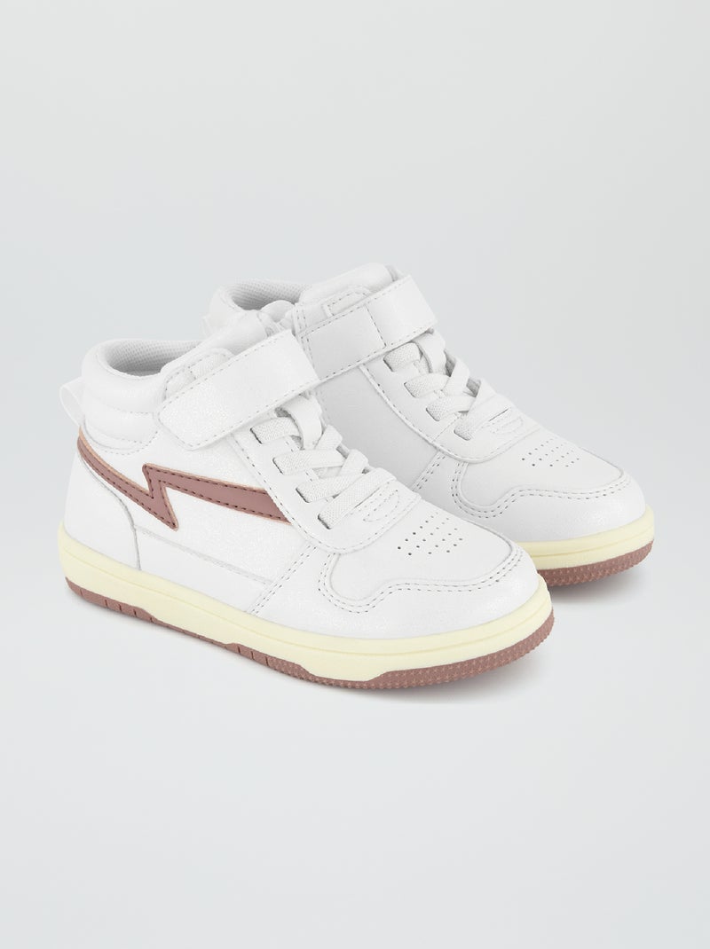 Zapatillas deportivas altas tricolores blanco - Kiabi