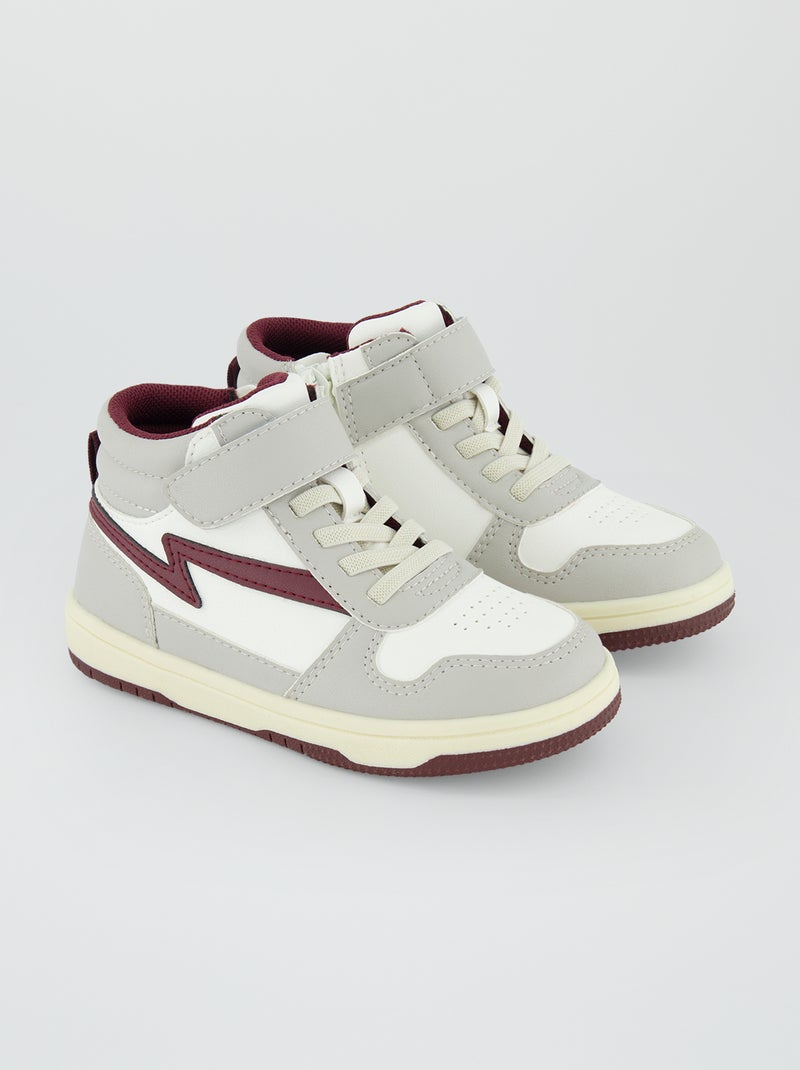 Zapatillas deportivas altas tricolores ROJO - Kiabi