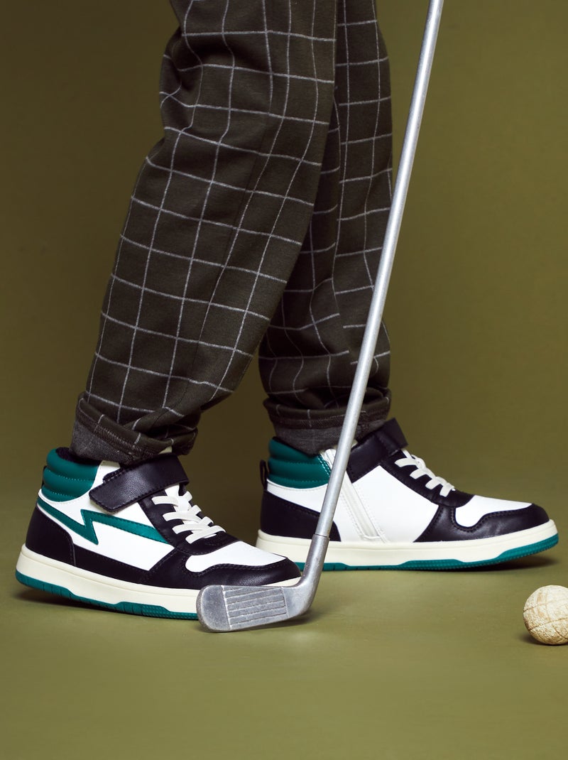 Zapatillas deportivas altas tricolores VERDE - Kiabi