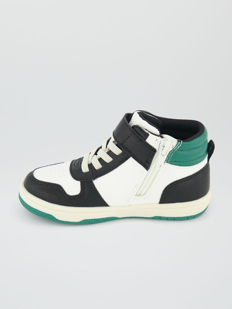 Zapatillas deportivas altas tricolores VERDE - Kiabi