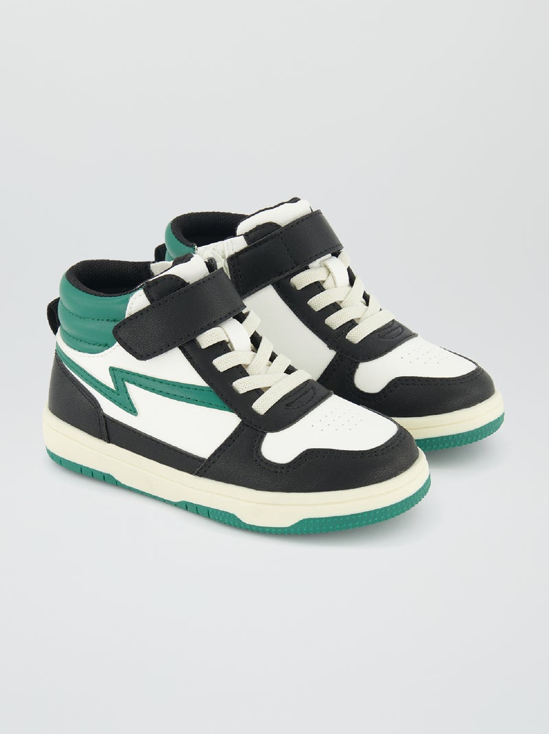 Zapatillas deportivas altas tricolores VERDE - Kiabi