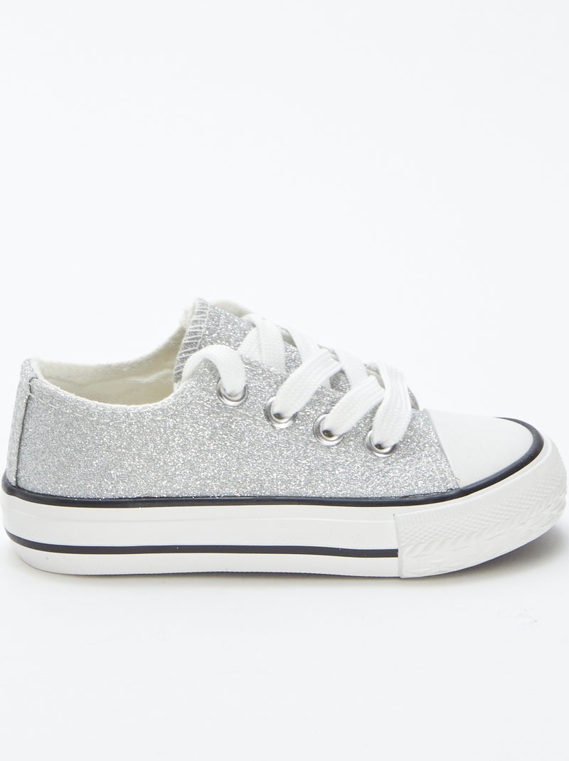 Zapatillas deportivas bajas con brillos Gris - Kiabi