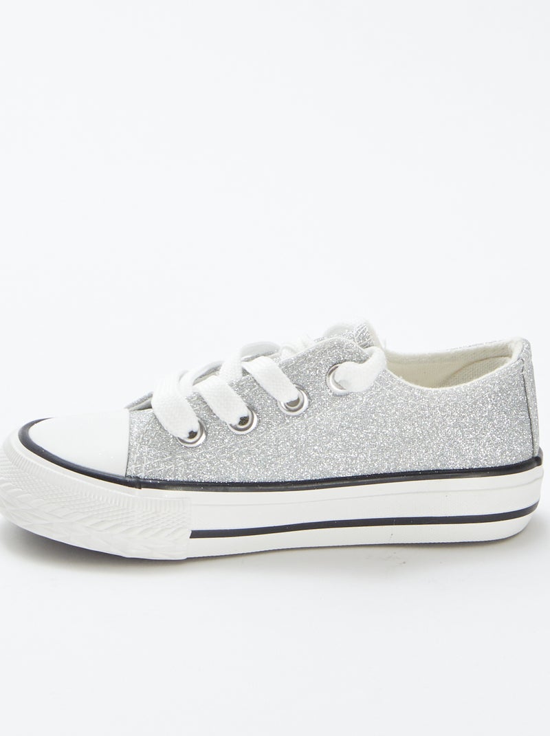 Zapatillas deportivas bajas con brillos Gris - Kiabi