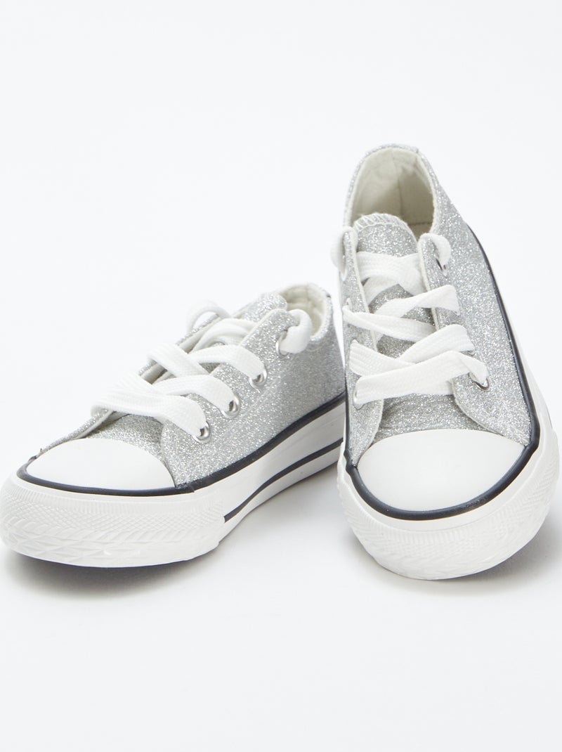 Zapatillas deportivas bajas con brillos Gris - Kiabi