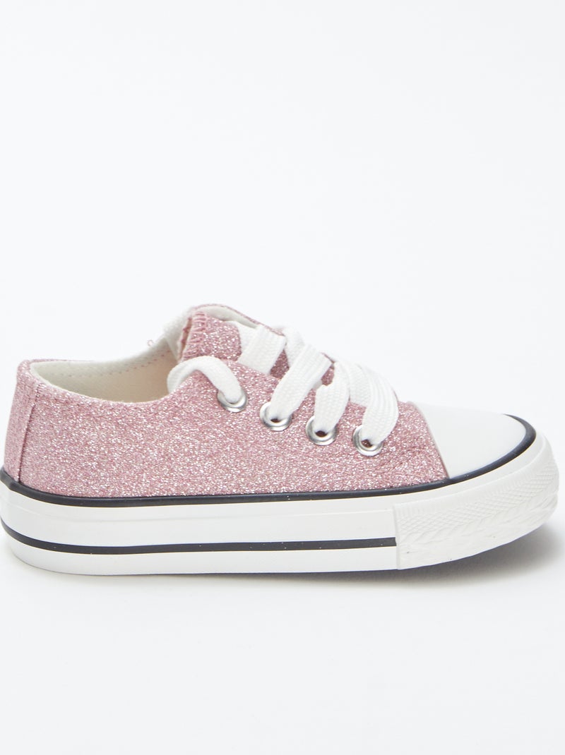 Zapatillas deportivas bajas con brillos ROSA - Kiabi