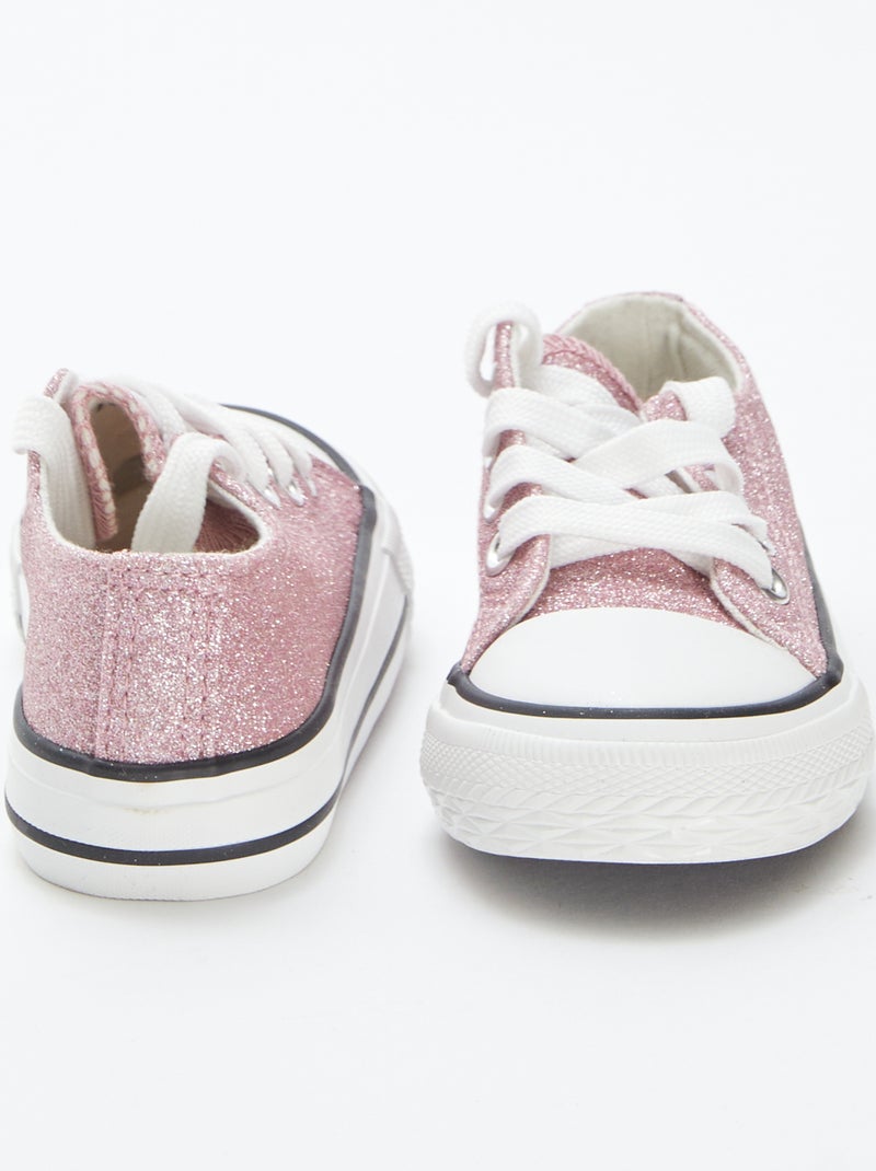 Zapatillas deportivas bajas con brillos ROSA - Kiabi
