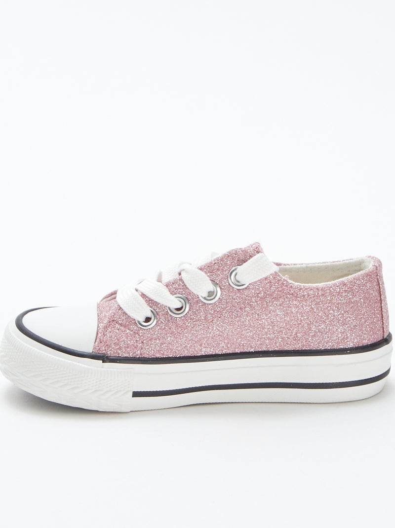 Zapatillas deportivas bajas con brillos ROSA - Kiabi