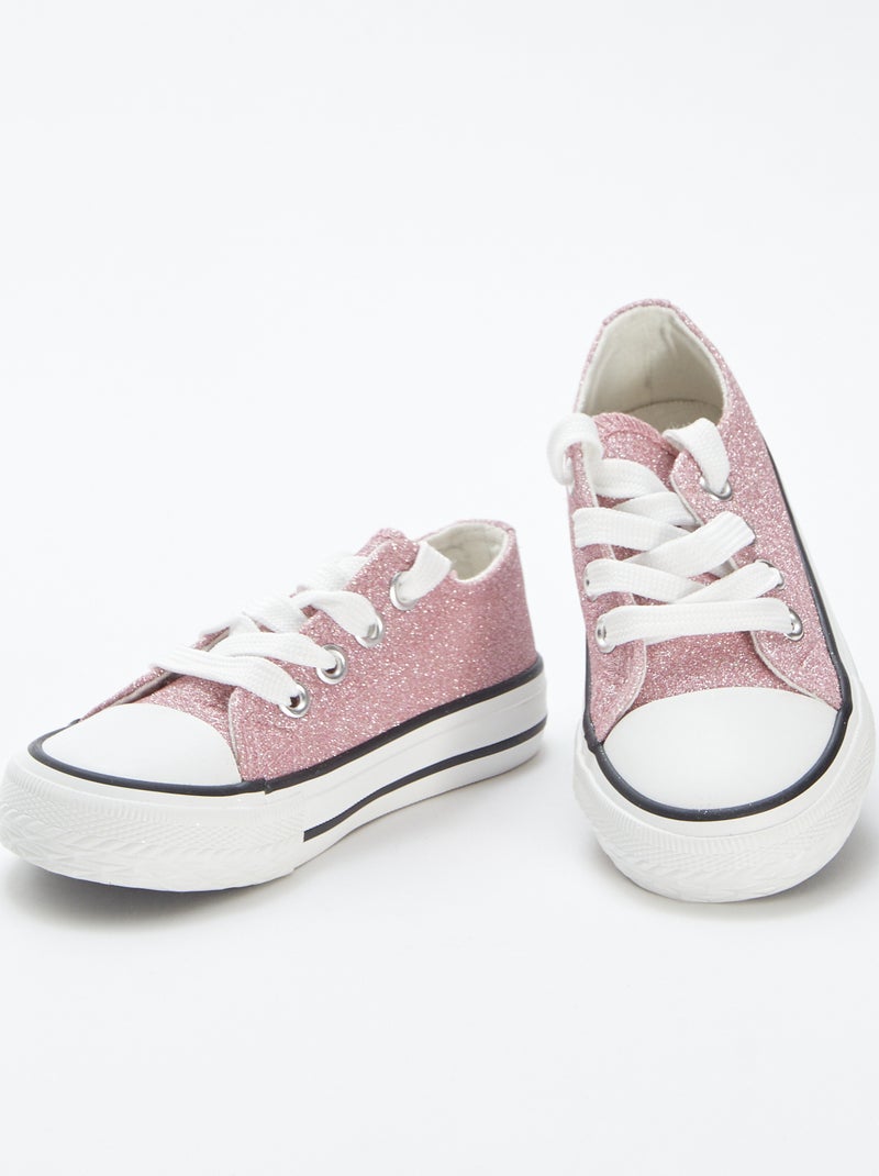 Zapatillas deportivas bajas con brillos ROSA - Kiabi