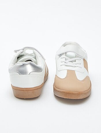 Zapatillas deportivas bajas con cordones elásticos + velcro