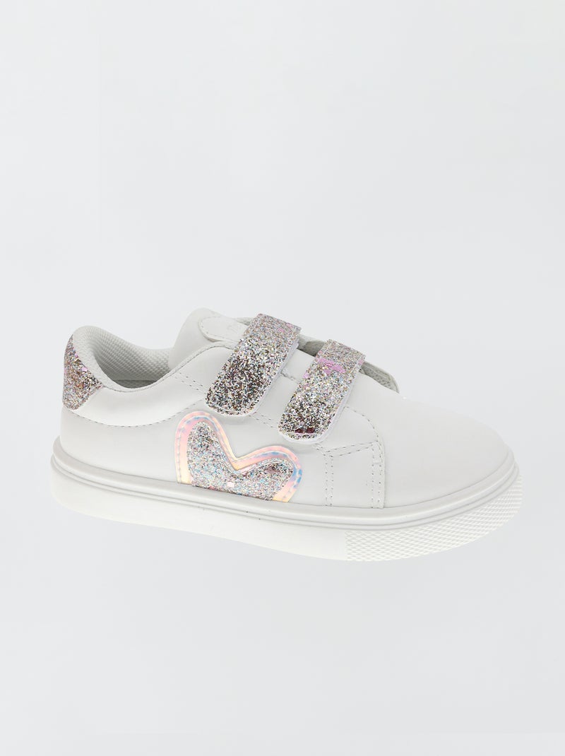 Zapatillas deportivas bajas con velcros blanco - Kiabi