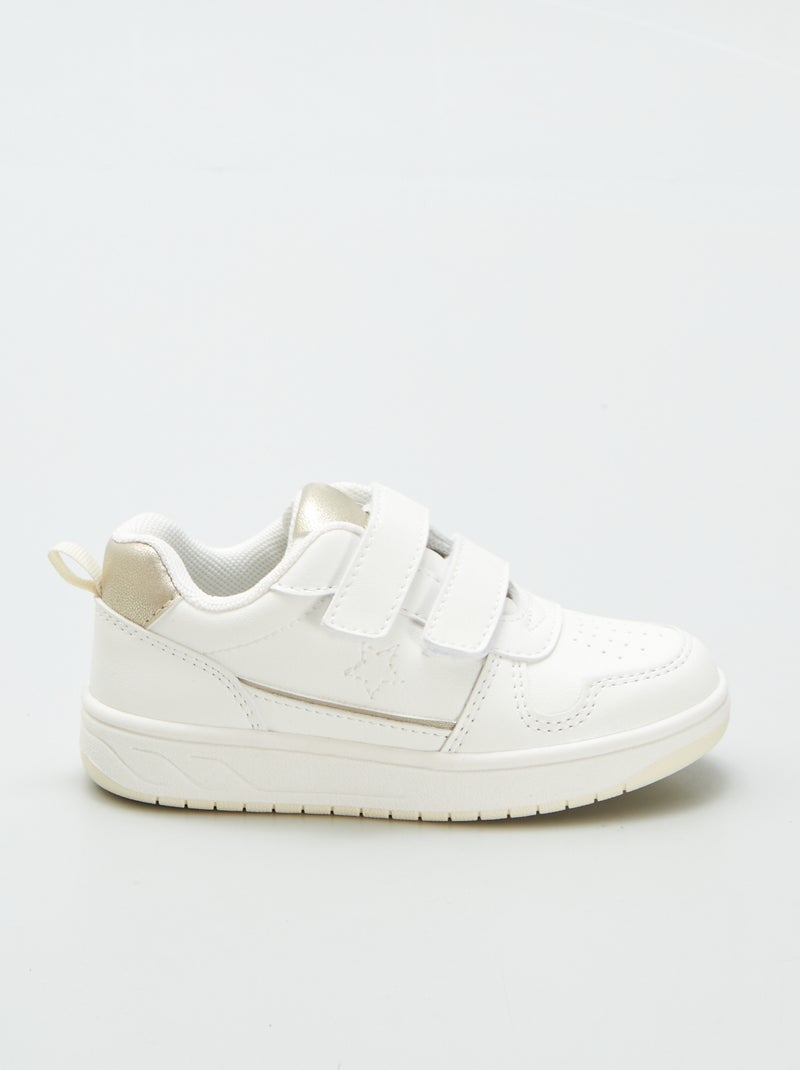 Zapatillas deportivas bajas con velcros blanco - Kiabi