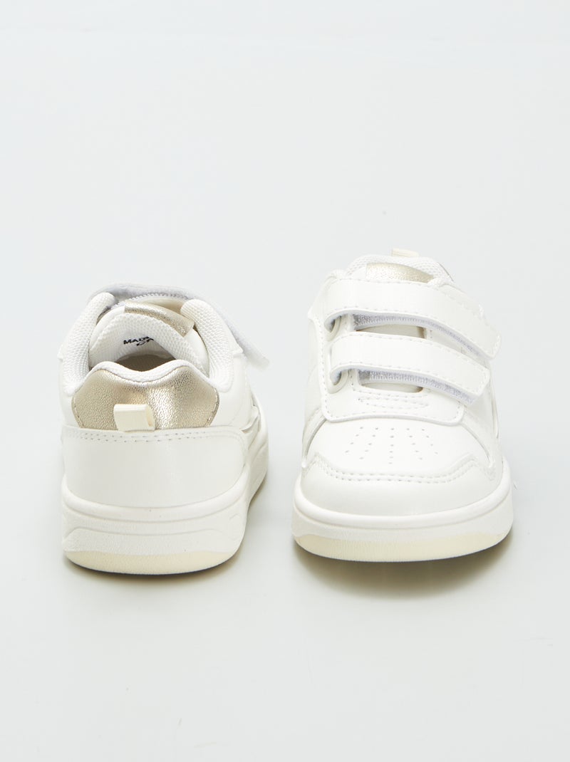 Zapatillas deportivas bajas con velcros blanco - Kiabi