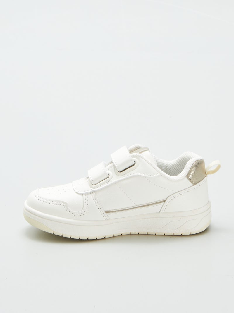 Zapatillas deportivas bajas con velcros blanco - Kiabi