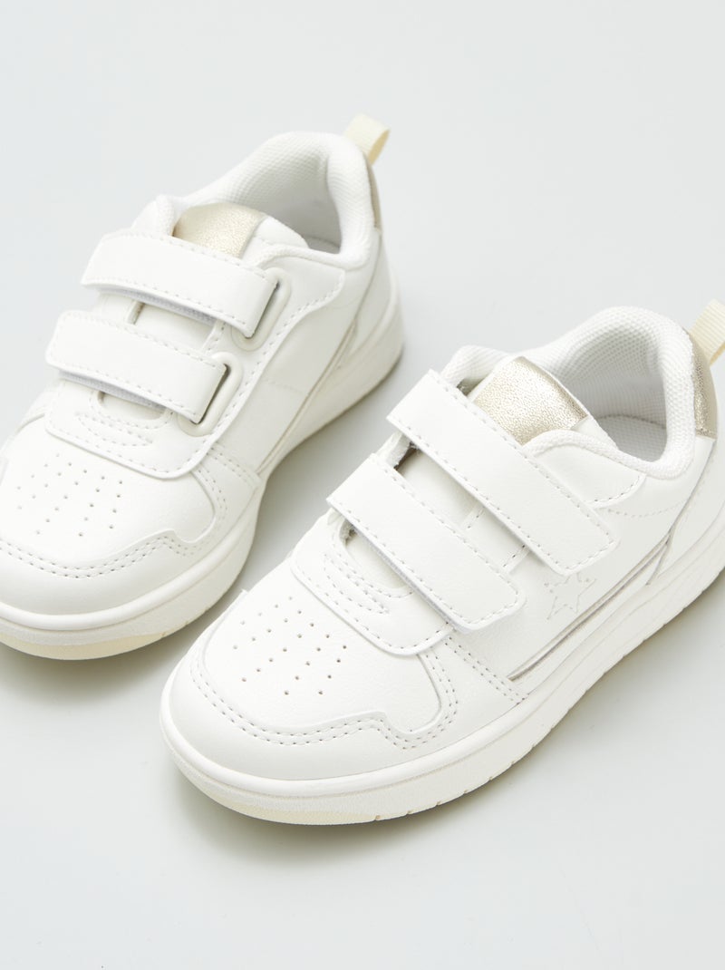 Zapatillas deportivas bajas con velcros blanco - Kiabi
