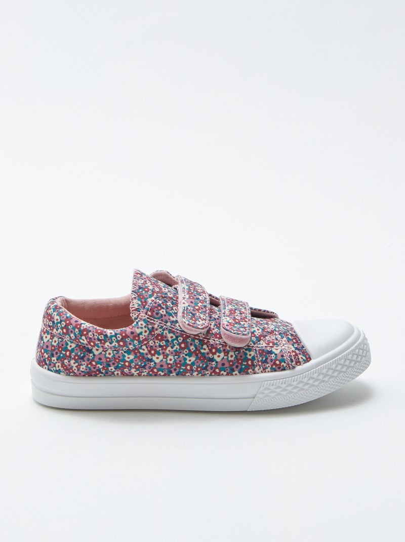 Zapatillas deportivas bajas con velcros de flores BEIGE - Kiabi