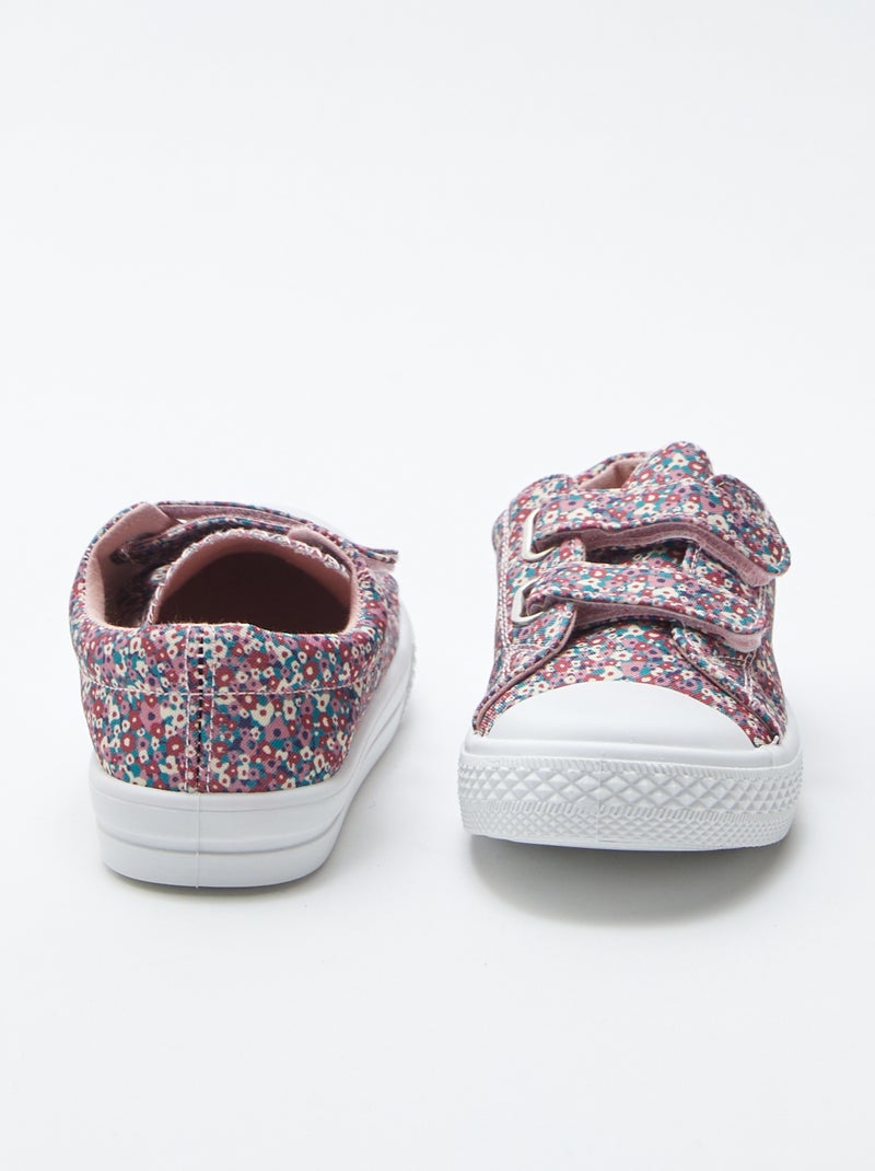 Zapatillas deportivas bajas con velcros de flores BEIGE - Kiabi