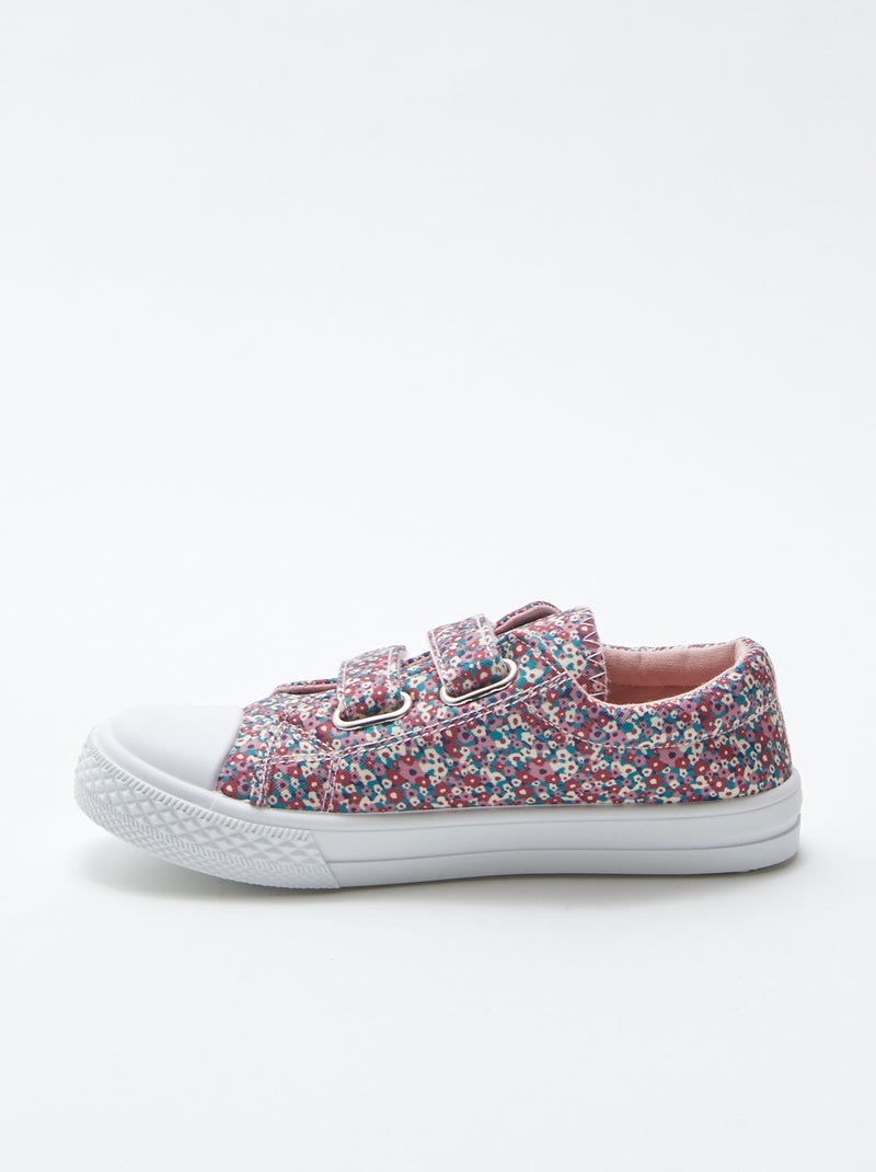 Zapatillas deportivas bajas con velcros de flores BEIGE - Kiabi