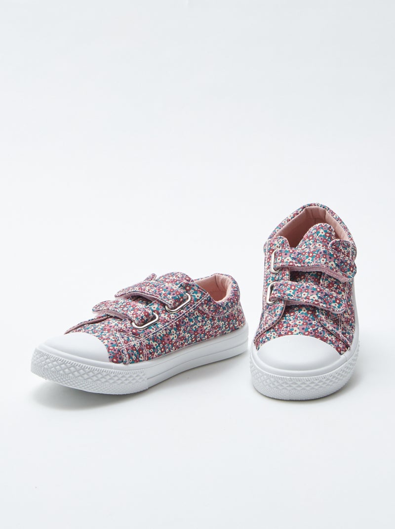 Zapatillas deportivas bajas con velcros de flores BEIGE - Kiabi