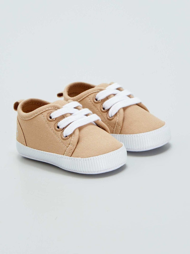 Zapatillas deportivas bajas de algodón BEIGE - Kiabi