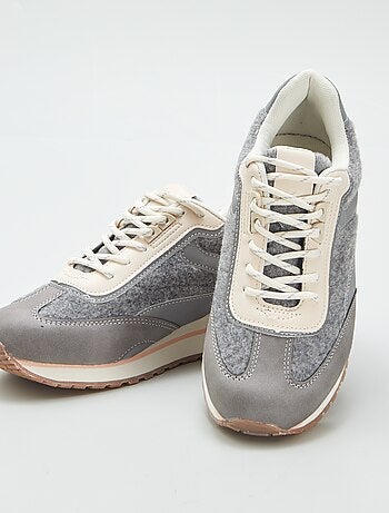 Zapatillas deportivas bajas de fieltro y material sintético